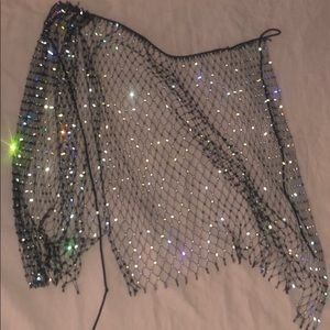 See through sparkling skirt